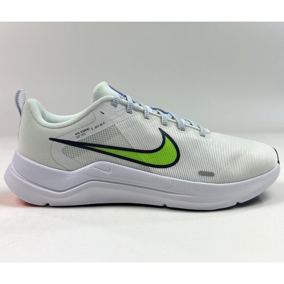 Nike Downshifter 12 Womens White Green Running Shoes Sneakers Low DD9294-104 - Picture 1 of 10